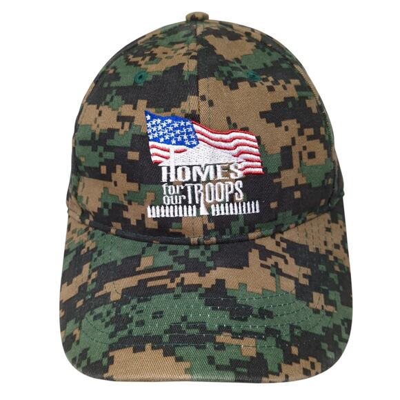 U.S. Flag Homes For Our Troops Strapback Baseball Cap Multi One Size Camo Rothco - Picture 1 of 10